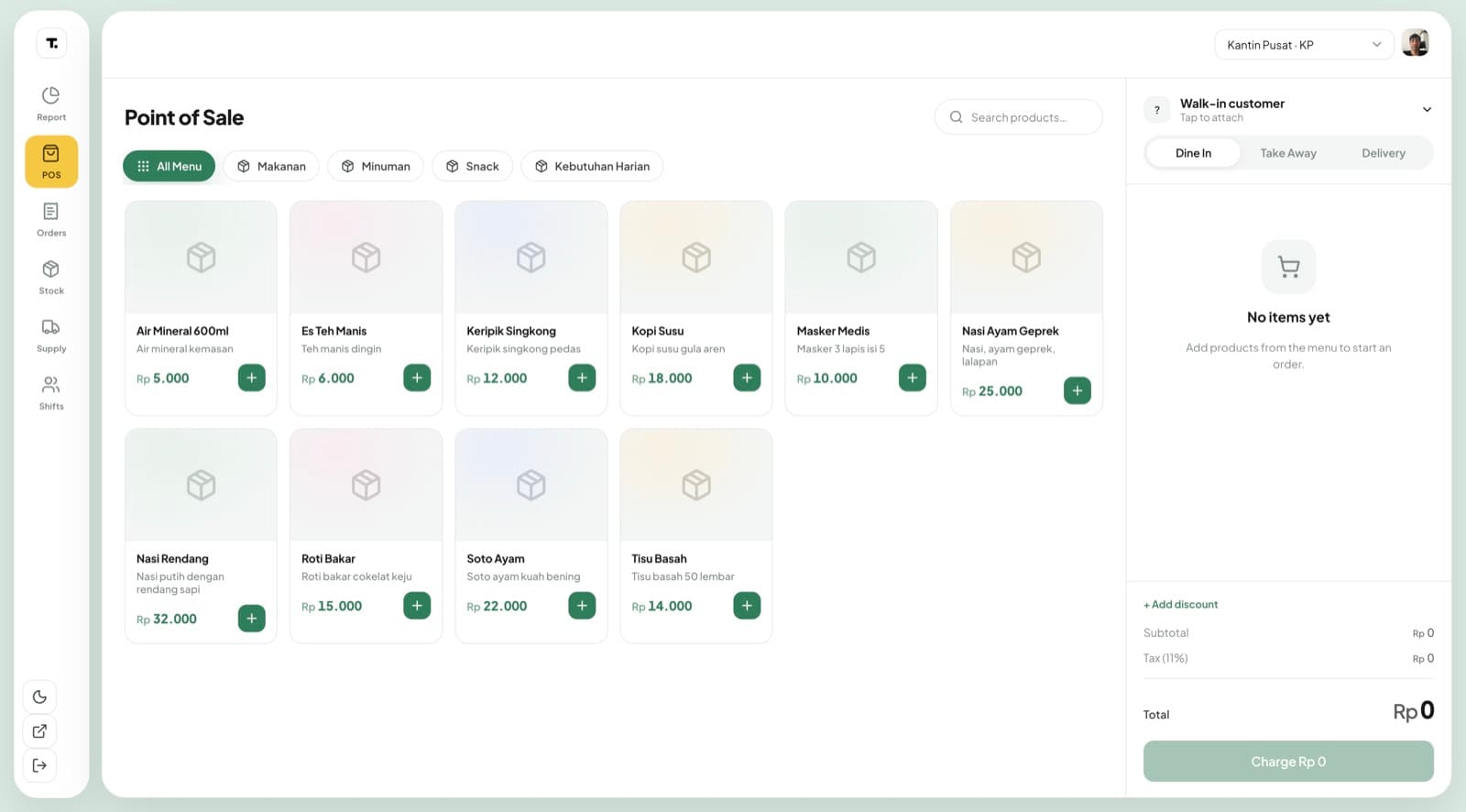 Screenshot of Tokora, the POS & Inventory module